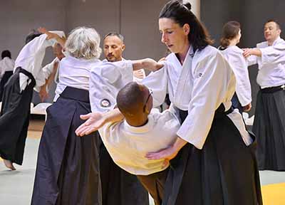 Photos pratiquants aïkido 33 région de Cenon avec sensei A. Peyrache